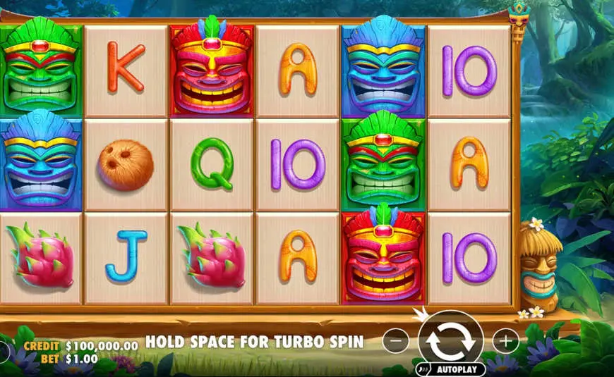 Tropical Tiki slot gameplay screenshot