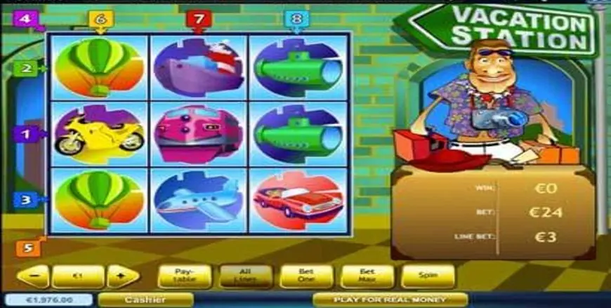 Vacation Station slot gameplay