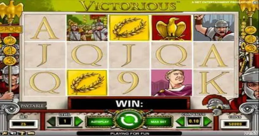 Victorious slot gameplay screenshot