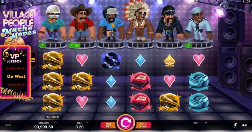 Village People Macho Moves slot gameplay screenshot