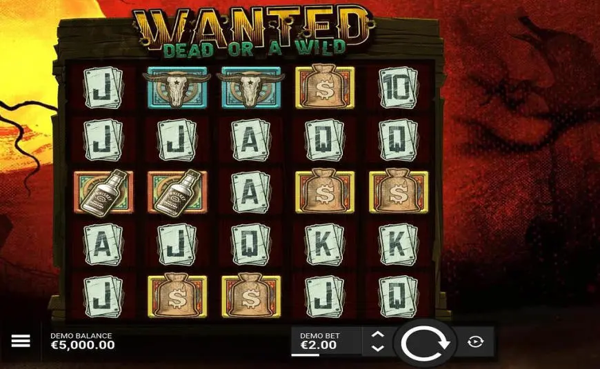 Wanted Dead or a Wild slot gameplay screenshot