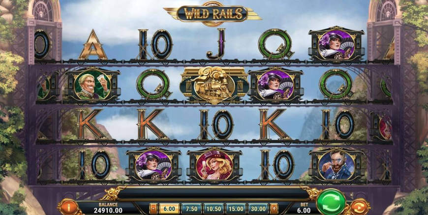 Wild Rails slot gameplay screenshot