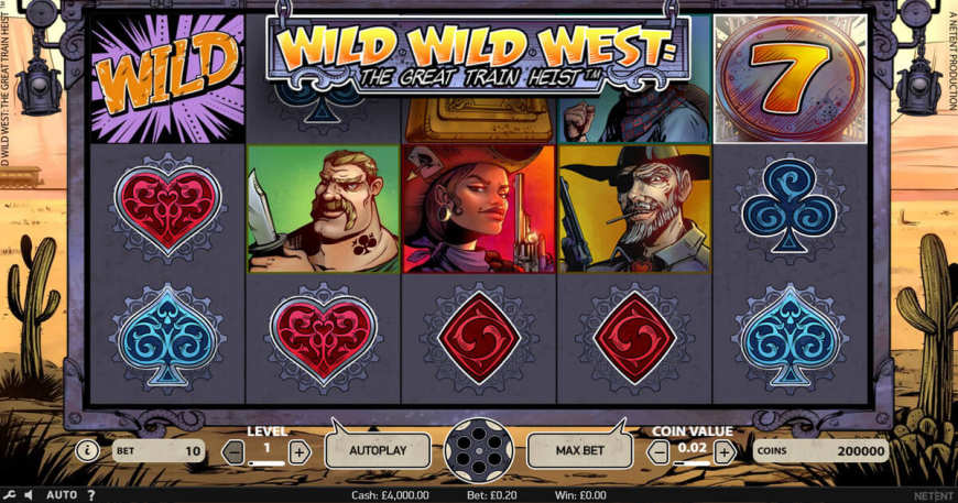 Wild Wild West: The Great Train Heist slot gameplay screenshot