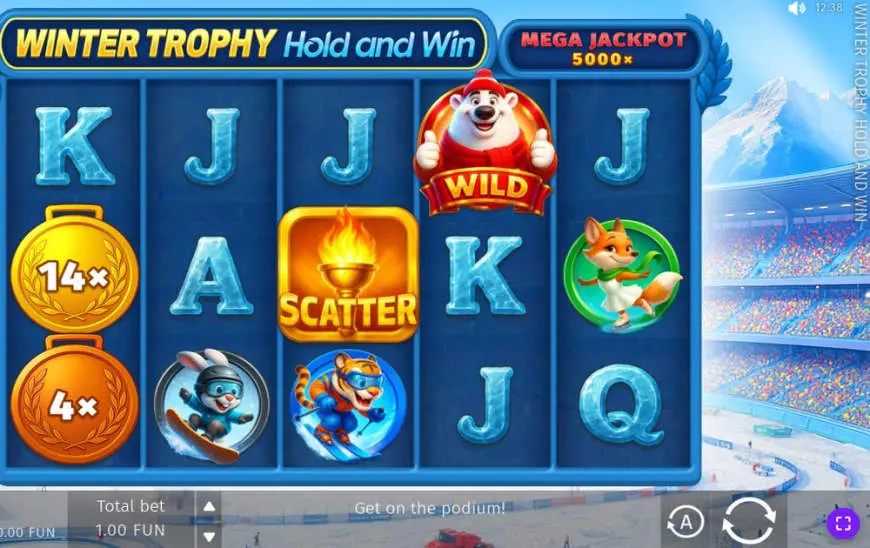 Winter Trophy Hold and Win slot gameplay screenshot