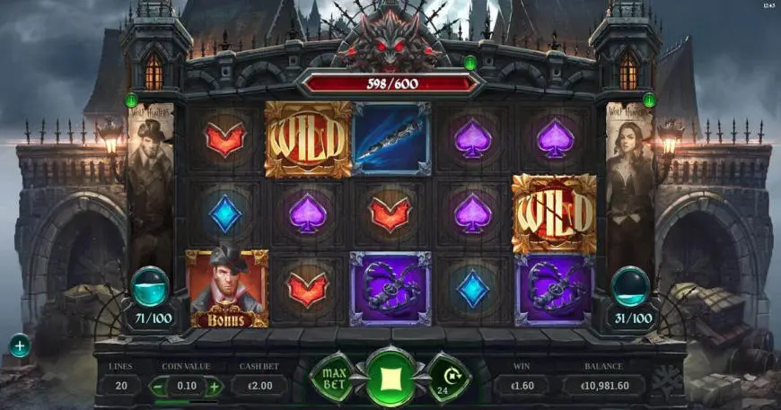 Wolf Hunters slot gameplay screenshot