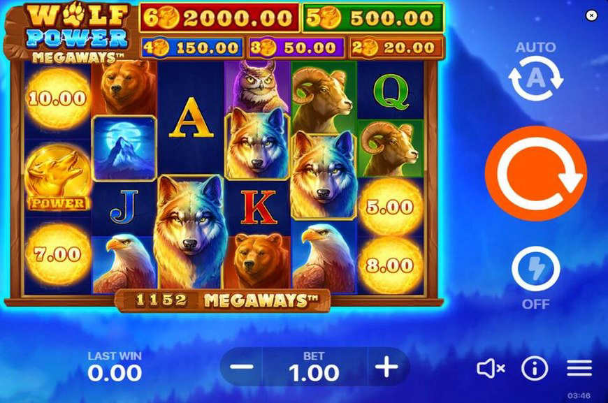 Wolf Power Megaways slot gameplay