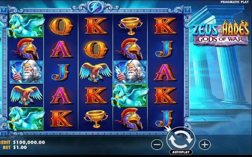 Zeus vs Hades: Gods of War slot gameplay screenshot